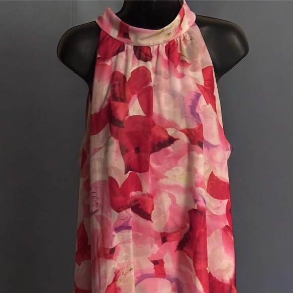 Eliza J Elegant White Red flowy Dress size 16 pit to pit 20in length 37in - Picture 4 of 5